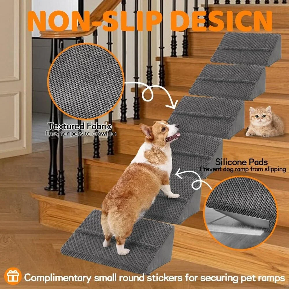 2026 Upgrade Non-Slip Dog Ramps/Stairs for Staircase 6 Pack